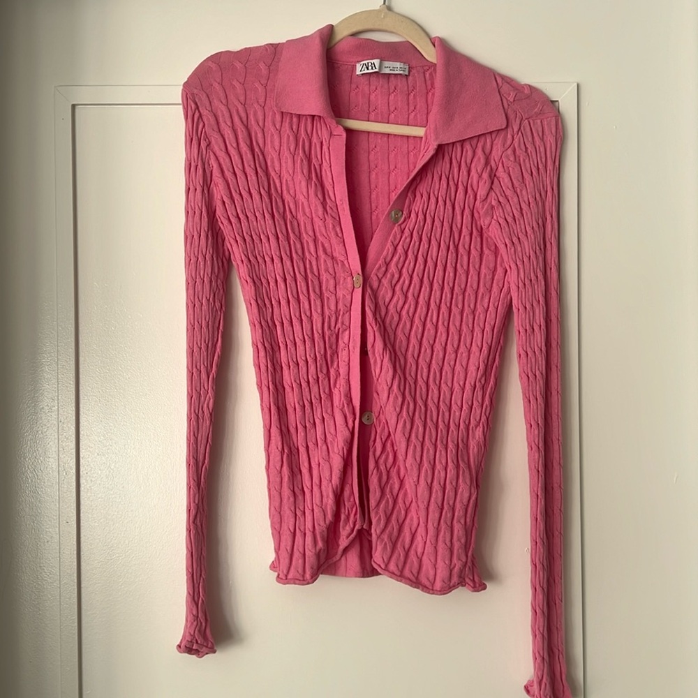 Pink Zara button down top